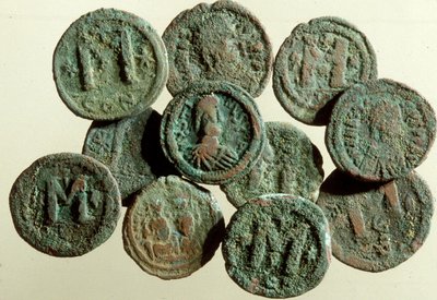 Coins, found in the Tiberias Excavations by Byzantine